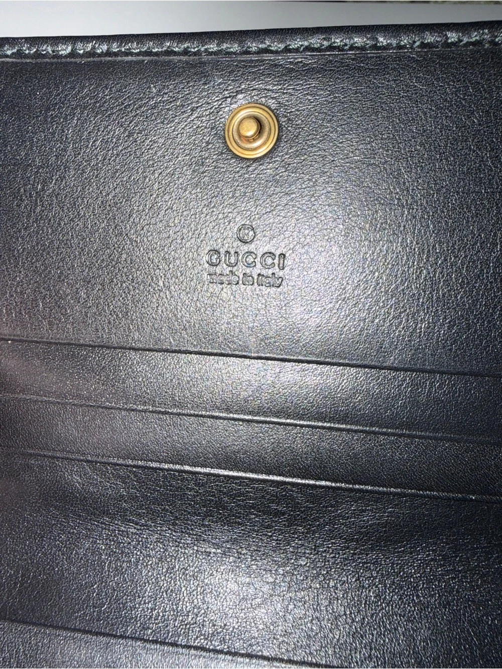 Gucci GG Marmont Matelassé Leather Card Case Wallet Black